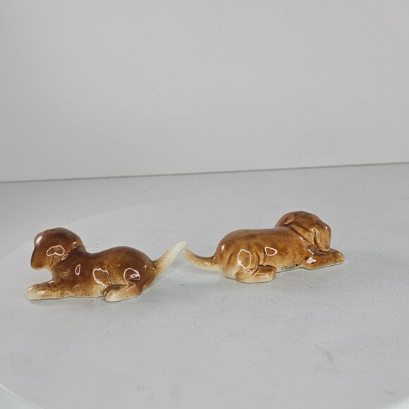 Vintage Goebel West Germany Boxer Puppy Dog Figurines Set Of 2 - Picture 4 of 9